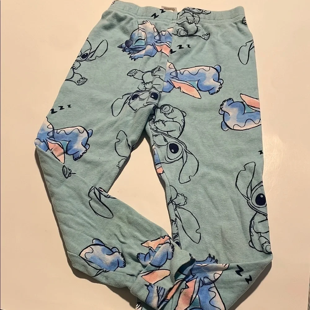 Disney Blue Pajama Set with Cartoon Characters